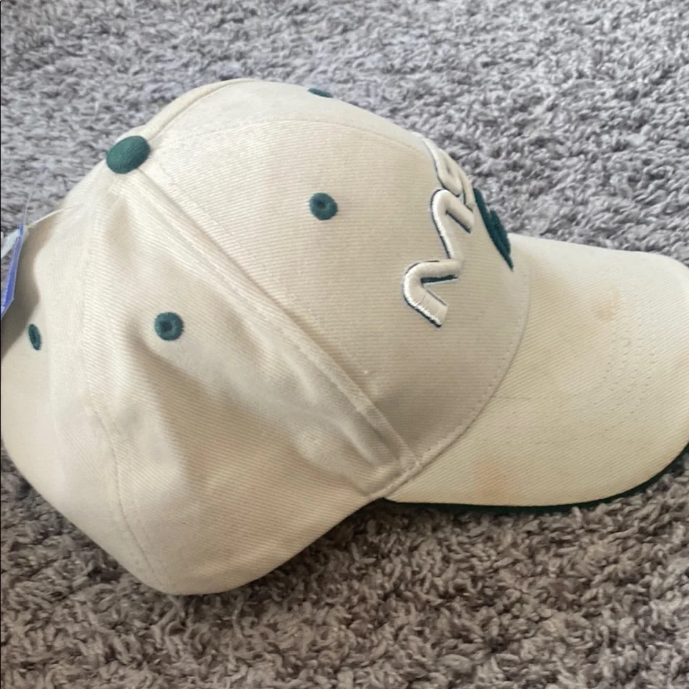 Michigan State Spartans MSU Cream and Green Cap